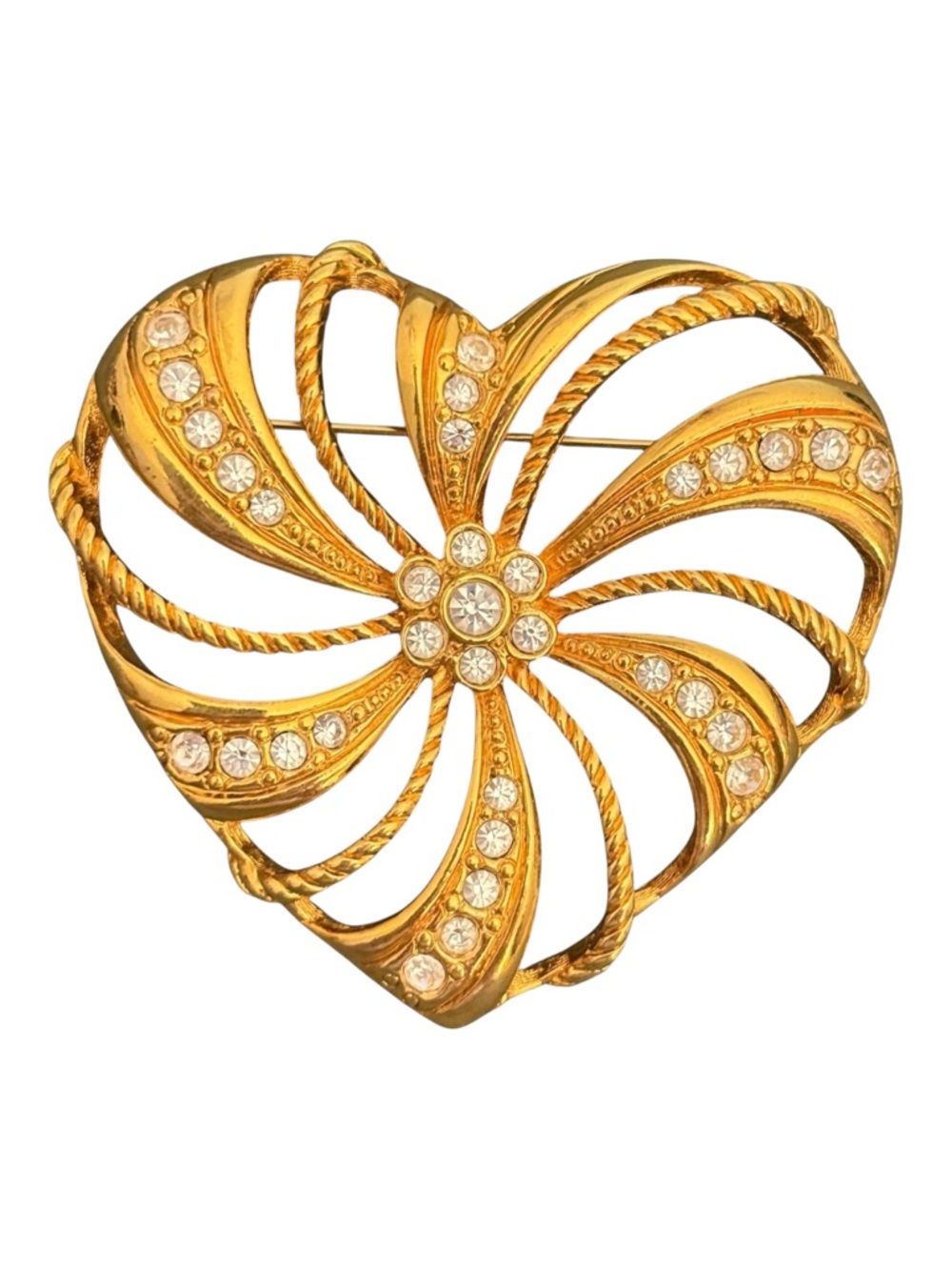 Vintage Romantic Trellis Heart Statement heart brooch by Avon